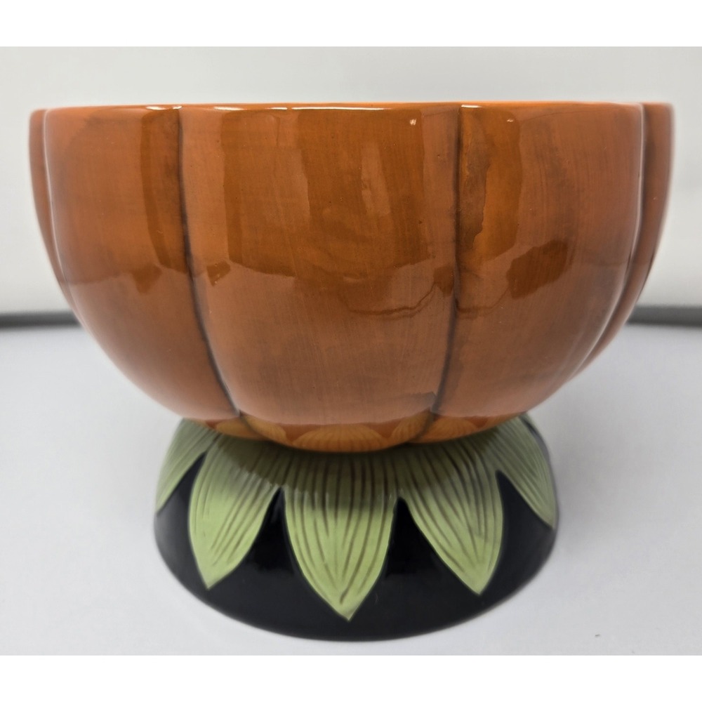 Johanna Parker Large Pumpkin Bowl (candy, Punch) 2022 Halloween Hard To Find - Picture 4 of 8